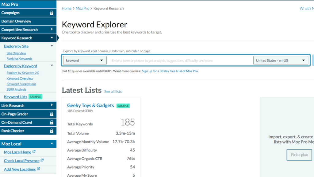 Keyword Research Tools