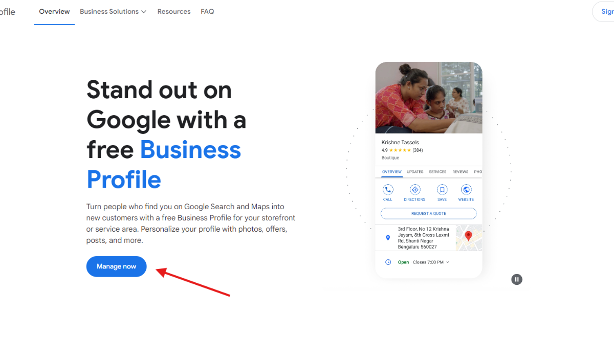 how to setup a google business profile