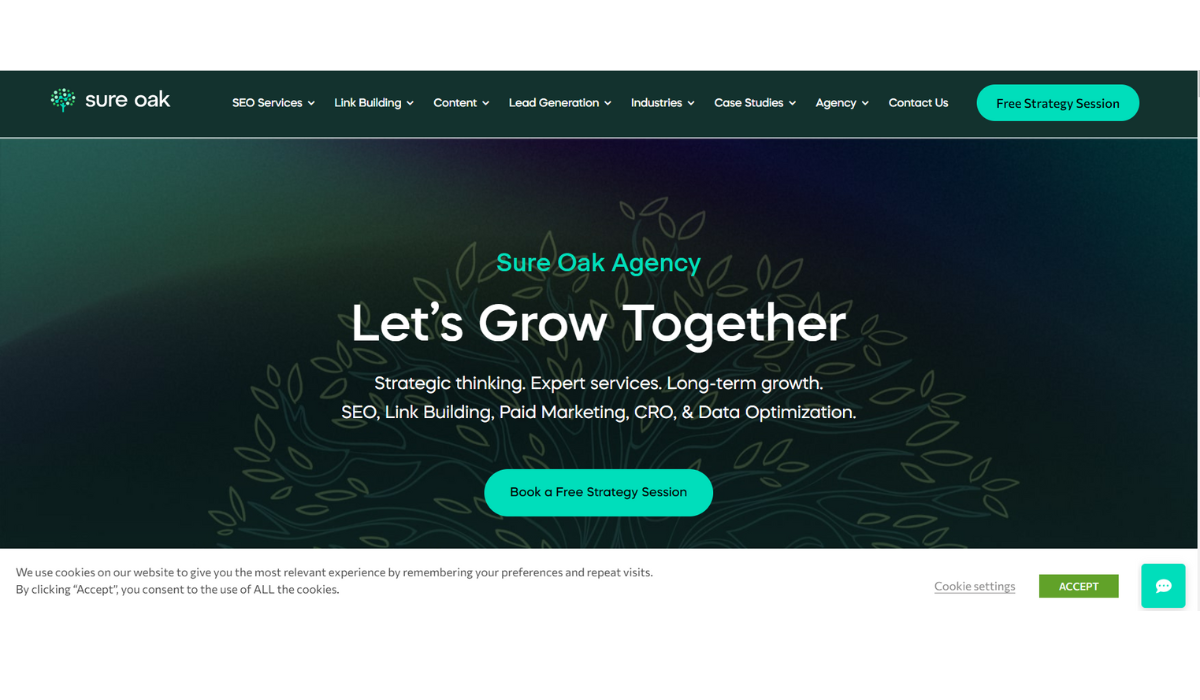 Sure Oak is an SEO agency that sells sustainable growth through proper SEO strategies