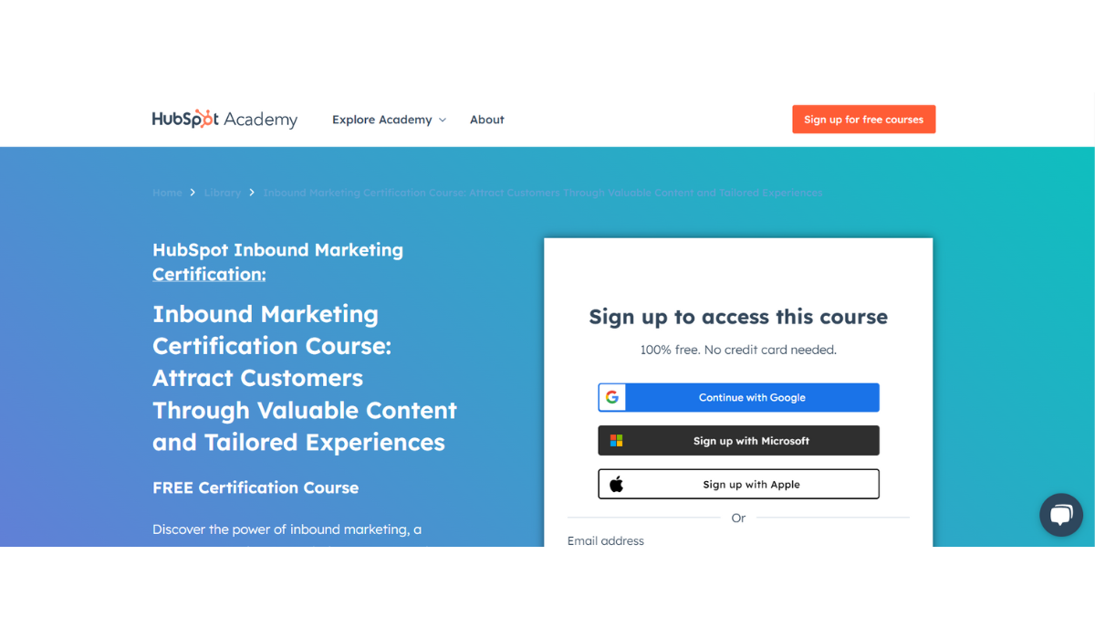 Hubspot Academy provides an inbound marketing certification course