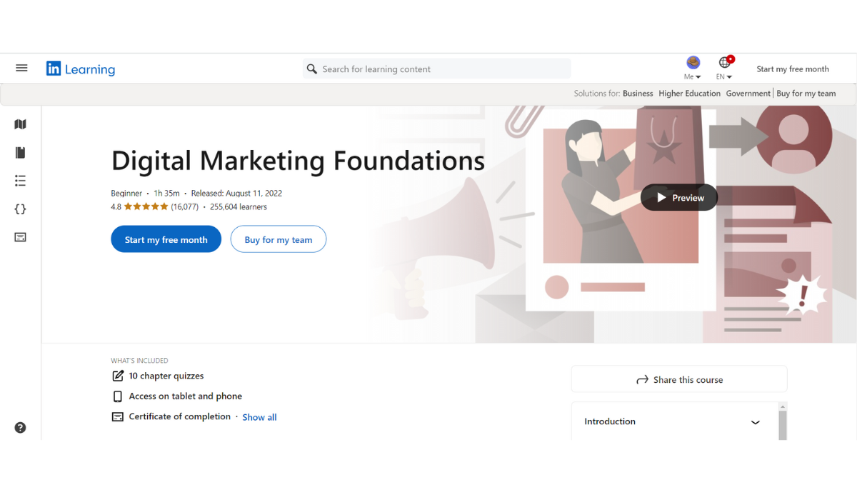 LinkedIn Learning - Digital Marketing Foundations is an online Digital Marketing course 