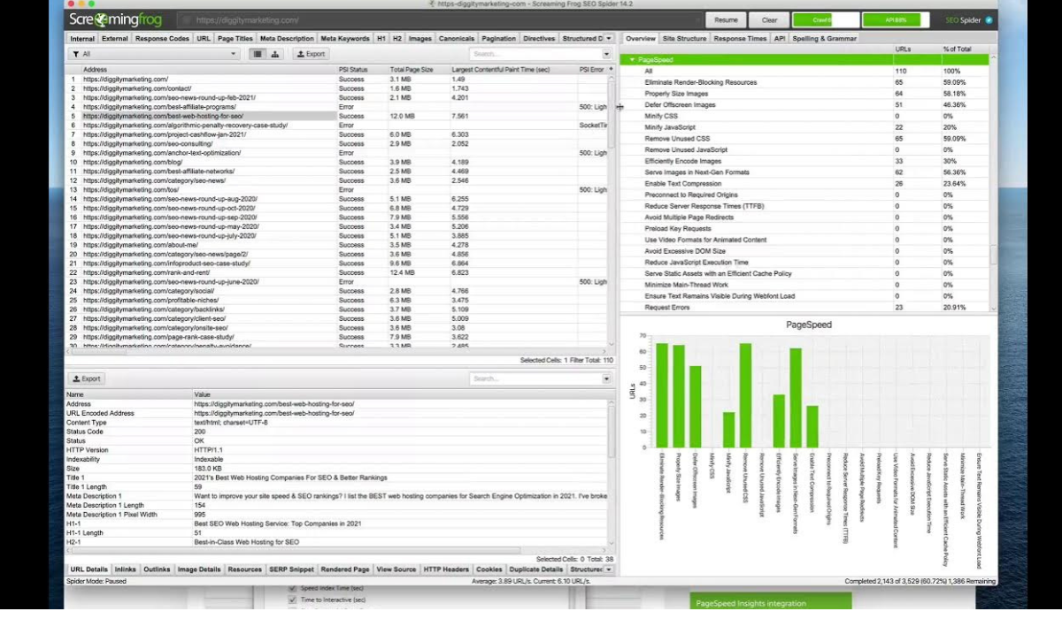 screamingFrog site audit tool